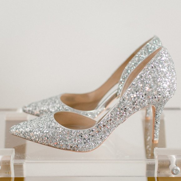 Badgley Mischka Women's Daisy Silver Glitter Heels 6.5 Women's New in Box - Picture 12 of 14
